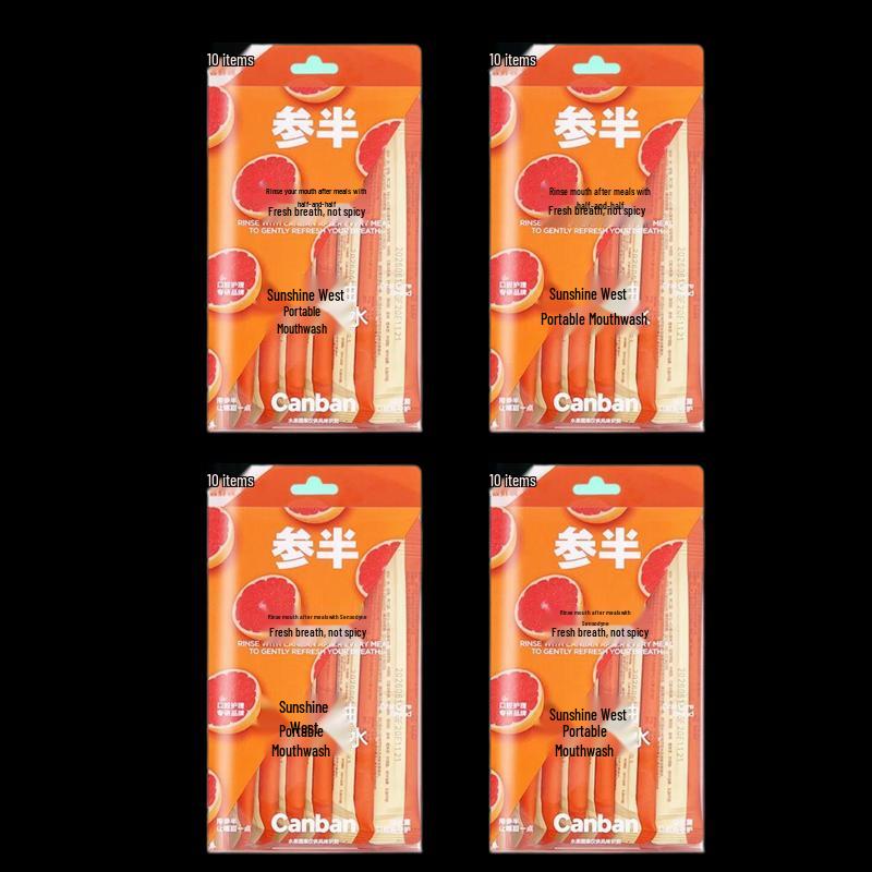 

Sanban Portable Grapefruit Mouthwash Strips