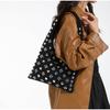 European American Fashion Tote Bags Stylish Shoulder Bags With Studs Dots New Suede Handbags Versatile Solid Color Commuter Bags