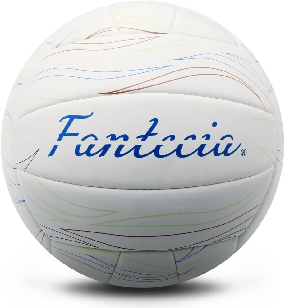 

Official size 5 white leather volleyball with perfect for and gardens soft-touch pump, indoors, outdoors, pools, beaches, (uninflated) белый