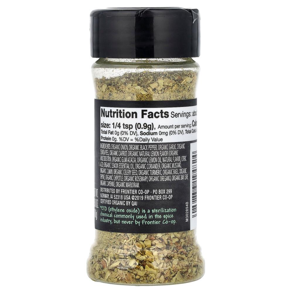 Frontier Natural Products Lemon Pepper Seasoning Blend 70g (2.5oz)