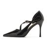 6-9 Sexy evening dress one-word side empty high heels women's new pointed thin heel high heel single shoes 9C