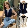 Slim Fit Women Vest Hollow Out Sleeveless Vest Fashion Button Up Top  Women