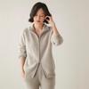 Women's Long Sleeve Cashmere Knit Zipper Cardigan - Cozy Lapel Sweater Outerwear