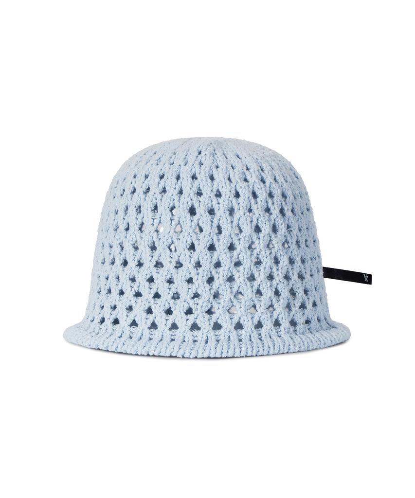 Bajal Vz Long Label Punched Knit Bucket Hat Sky