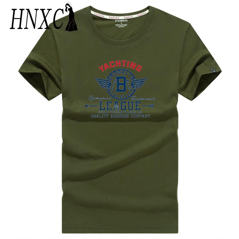 HNXC Cotton Short Sleeve T-shirt Men's Fashion Loose Half Sleeve Shirt Printed Compassionate Shirt