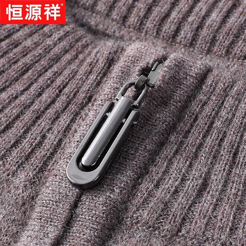 Hengyuanxiang Men's 100% Wool Thickened Turtleneck Sweater