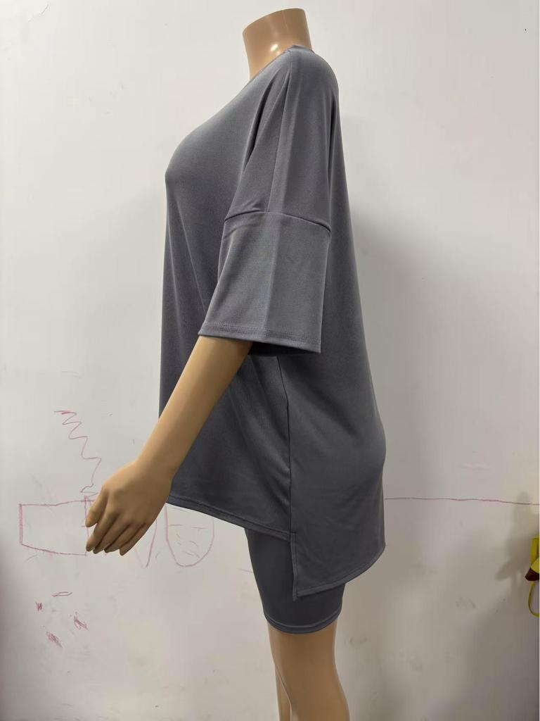 2025 Summer Women's Fashion Loose Solid Color Casual Pajama Set