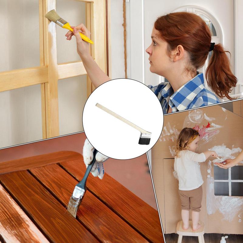 1pcs Boar Bristle Brush Curved Handle Paint Brush For Rust Dirt & Paint Scrubbing Deep Cleaning Ergonomic Home Paint Brush