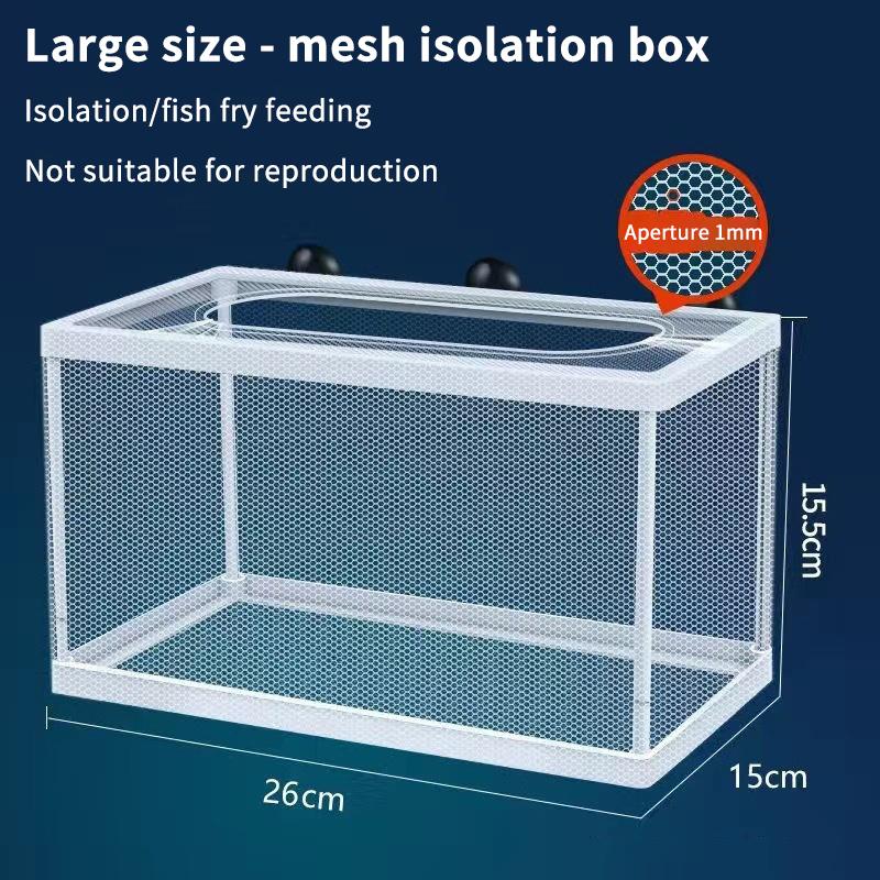 1/2 Stück S/L Aquarium Fischzucht Züchterbox Babyfisch Brutkasten Isolationsnetz Aquarium Inkubatorbox Hängendes Aquarium