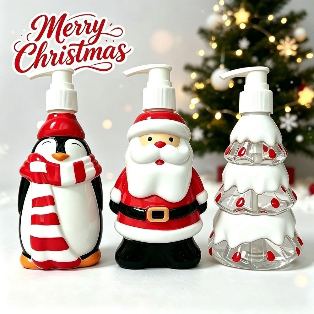 Santa Claus Lotion Dispenser Bottles Snowman Gel Hand Sanitizer Bottle Cosmetic Container Bathroom