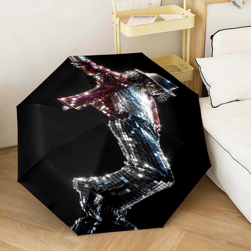 1PC Michael Jackson Automatic Umbrella - Suitable Travel Outdoor Portable Umbrella Birthday Gift Daily Essentials