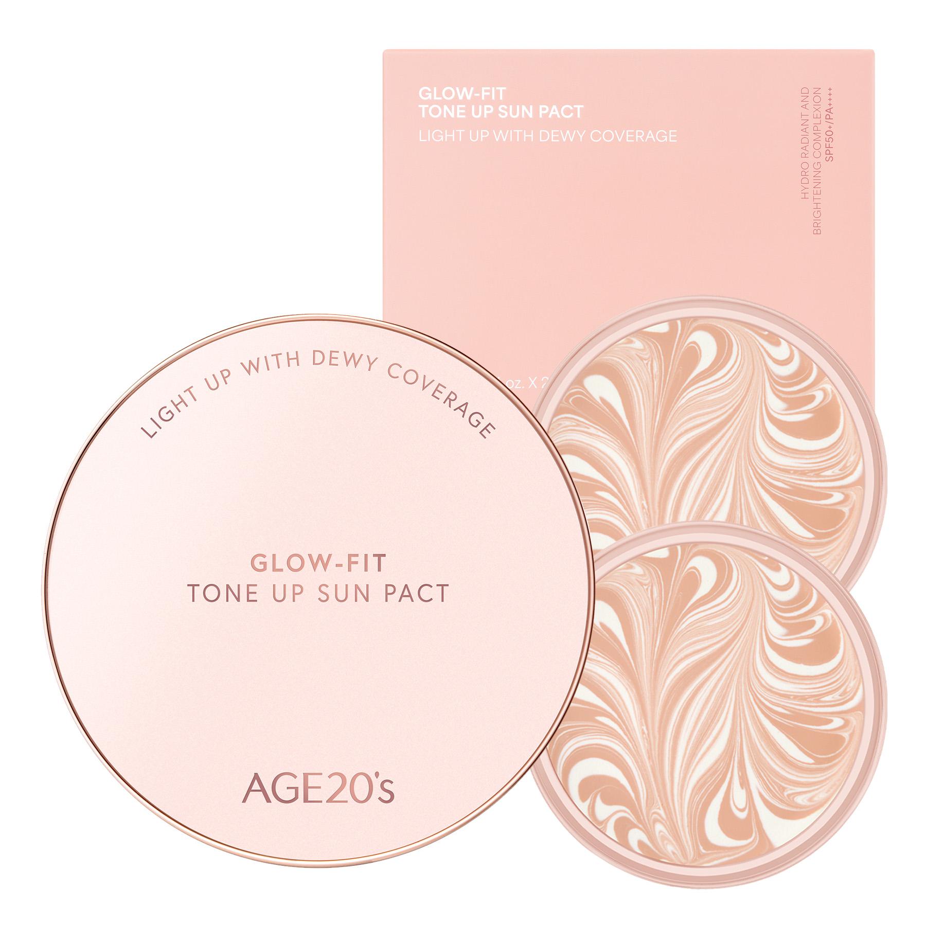 AGE 20 s Glow Fit Тональный солнцезащитный кушон 12,5 г + 2 сменных блока SPF50+ PA++++ 12.5g SPF50+ PA++++