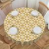 Round Waterproof Sunflower Gold And Cream Table Cover Tablecloth for Picnic 60 Inch Table Cloth