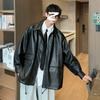 Tooling Jacket Men's Autumn Hong Kong Style Ins Loose Youth Locomotive Leather Jacket Trendy Design Jacket