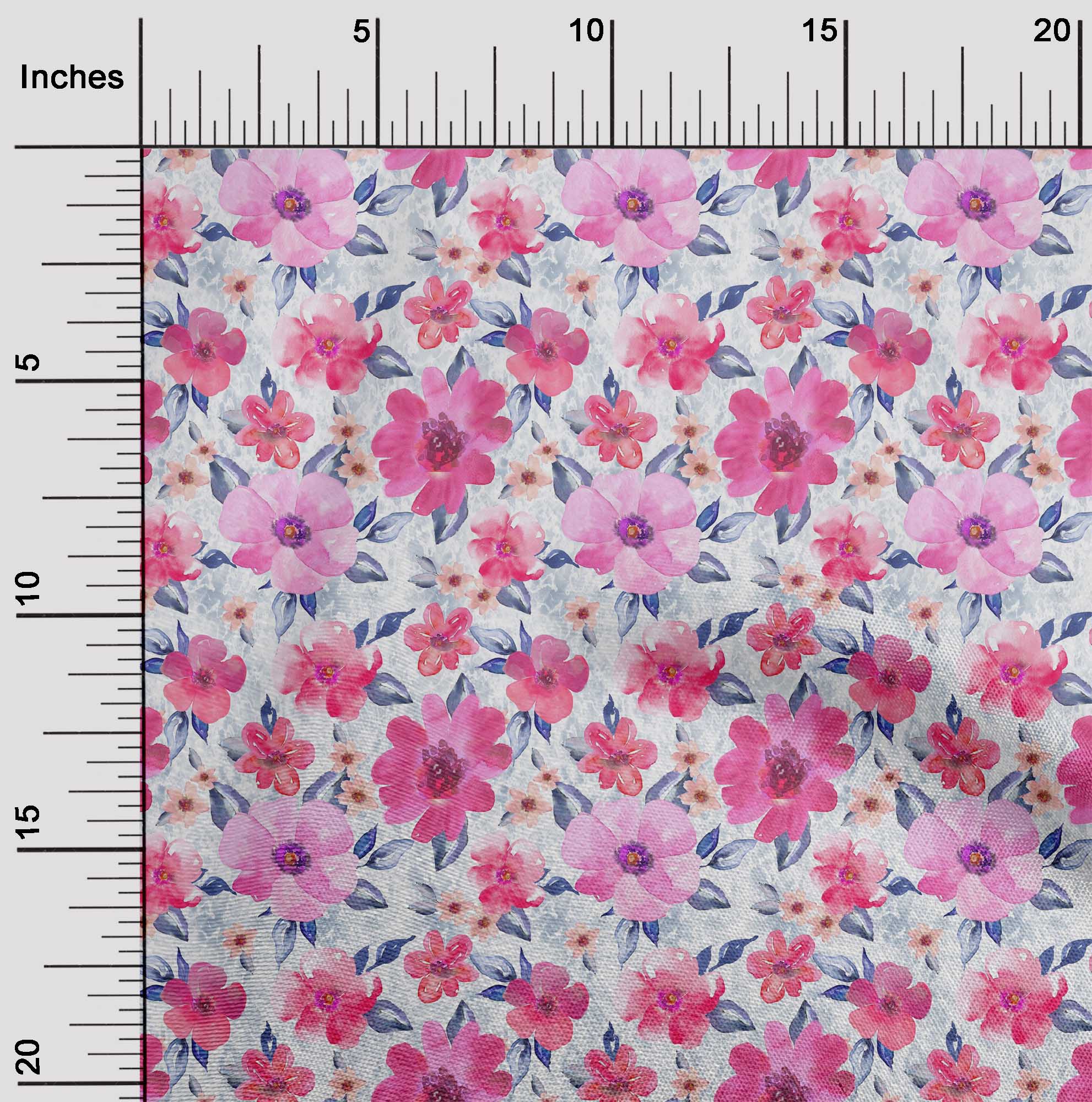 

oneOone Бавовняна гнучка тканина акварельні листя та квіти квітковий принт BTY 40 дюймів 42 Inch - Viscose Chiffon рожевий