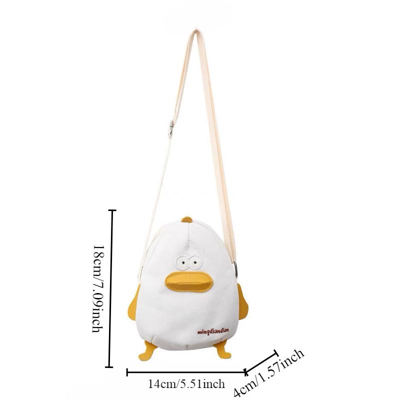 Small Fresh Mini Student Soft Girl Cartoon Cute Messenger Chicken Bag Japanese Canvas Small Square Bag