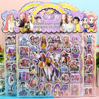 Kpop Dämonenjäger Doppelschichtige 3D Blasensticker Cartoon Prägung Dekorative Scrapbook Handy Notizbuch Blasensticker Geschenke