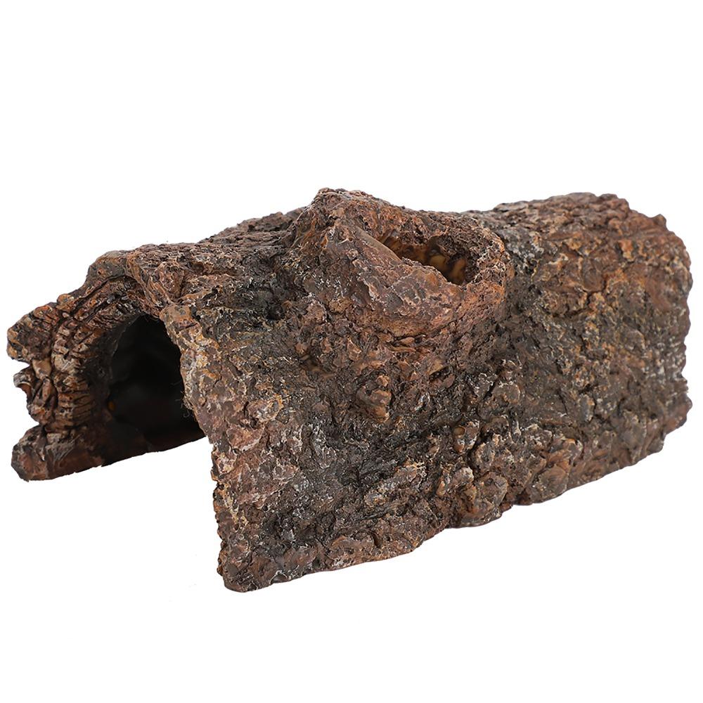 Tree Bark Shape Reptile Hideout Resin Amphibians Hide Cave Reptile Hide Cave Terrarium Decor