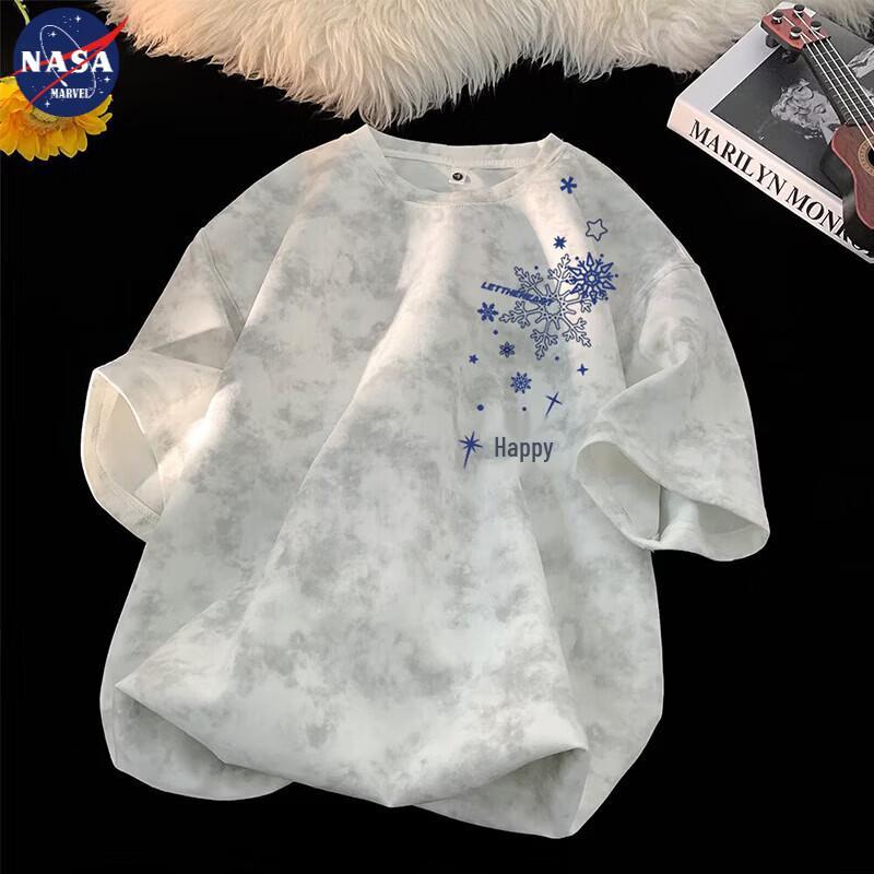NASA MARVEL Men s Tie-Dye Snowflake Print T-Shirt XL
