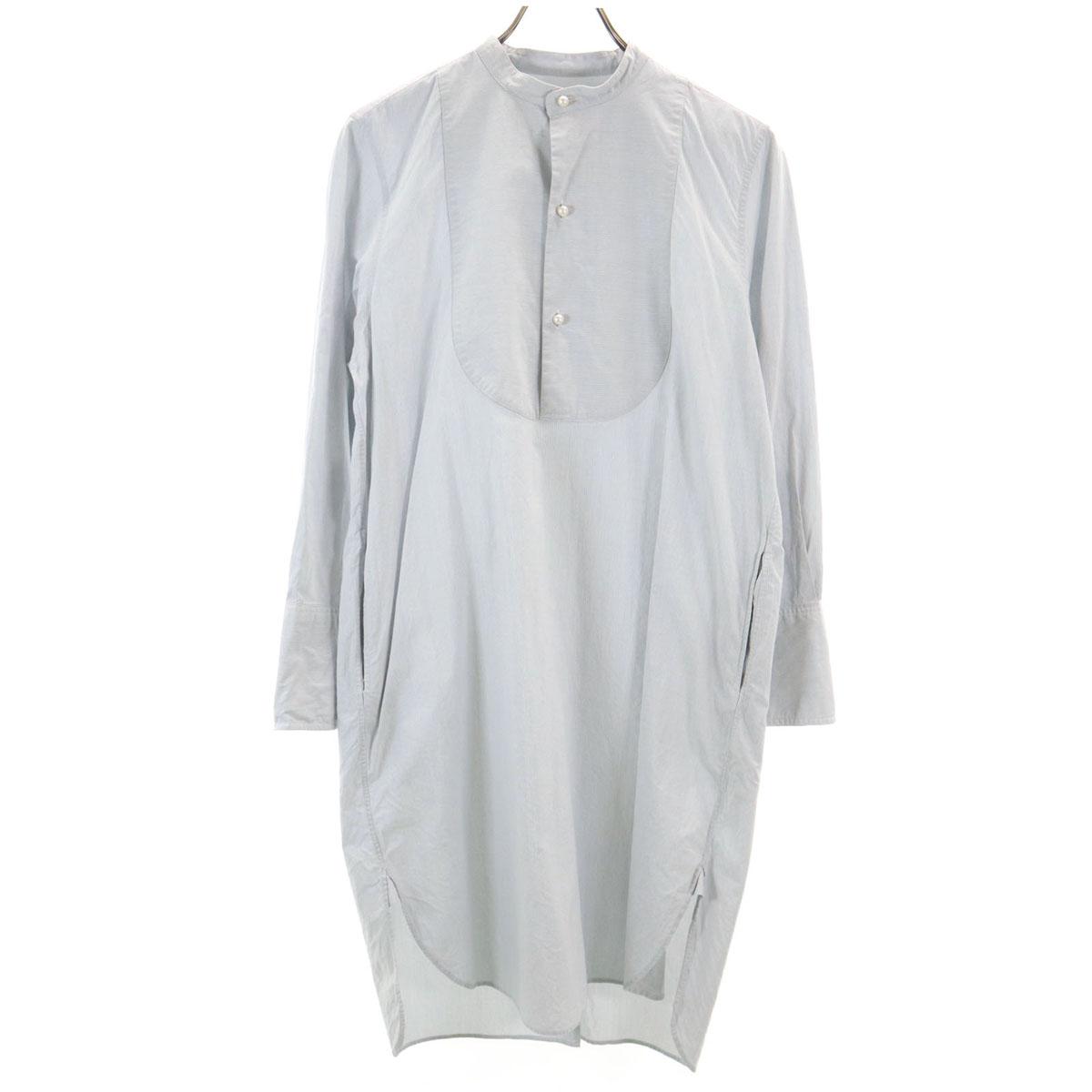 

beautiful people made in Japan stripe Long sleeve half button Shirt dress Women Used