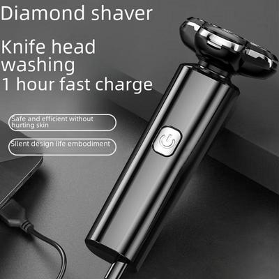 USB-Rechargeable Men's Washable Electric Razor with Intelligent Floating Three-Blade System