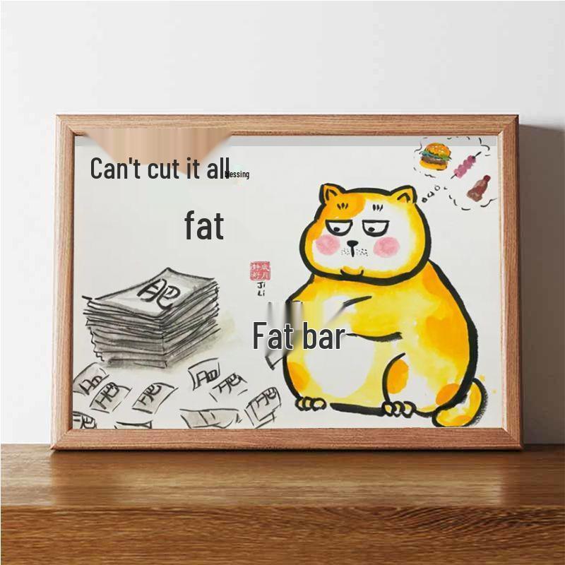 

Perpetual Weight Loss Motivation Calligraphy Ornament - Humorous Desktop or Bedroom Decor, Ideal Gift for Besties on a Fitness Journey. 6 inch real glass picture frame [12*17cm]