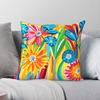 Early Morning Garden Square Pillowcase Polyester Linen Velvet Pattern Zip Decor Throw Pillow Case Car Cushion Case 18"