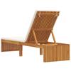 Sun Lounger Oil Natural Finish 200 X 55 X 94 Cm Solid Acacia Wood