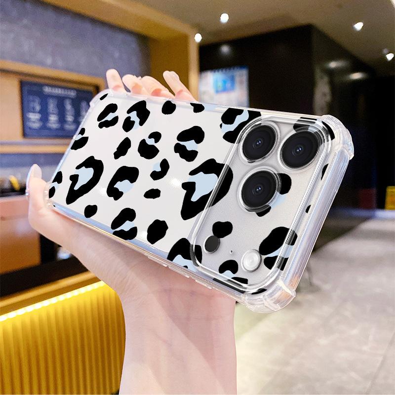 Mobile phone case list Leopard print is suitable for iPhone17pm transparent protective case Apple 16 simple 15 personalized mobile phone case