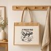Sac Cabas - PLANETEE - J'peux pas j'ai Yoga (minimaliste) - Toile de jute et coton - 21 L - Anses 65 cm
