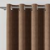 Milas Ready-Made Curtains with Eyelets Velvety Brown Smooth 140X260 Cm
