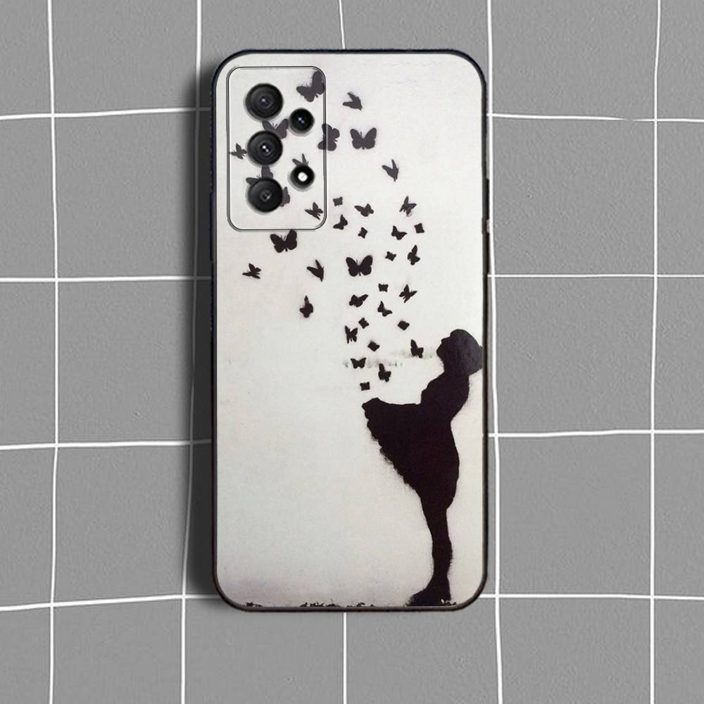 G-Graffiti A-Artist Banksy-S Phone Case For Samsung Galaxy A 91,80,73,72,71,53,52,51,22,5G Shockproof Soft Black Cover