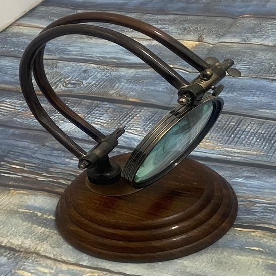 Brass Magnifier Maritime Adjustable Stand Magnifying Glass Desk Top Wonderful Home or Office Decor
