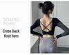 Women's Long Sleeve Yoga Top with Chest Pads & Twisted Back + Slim Fit Yoga Pants