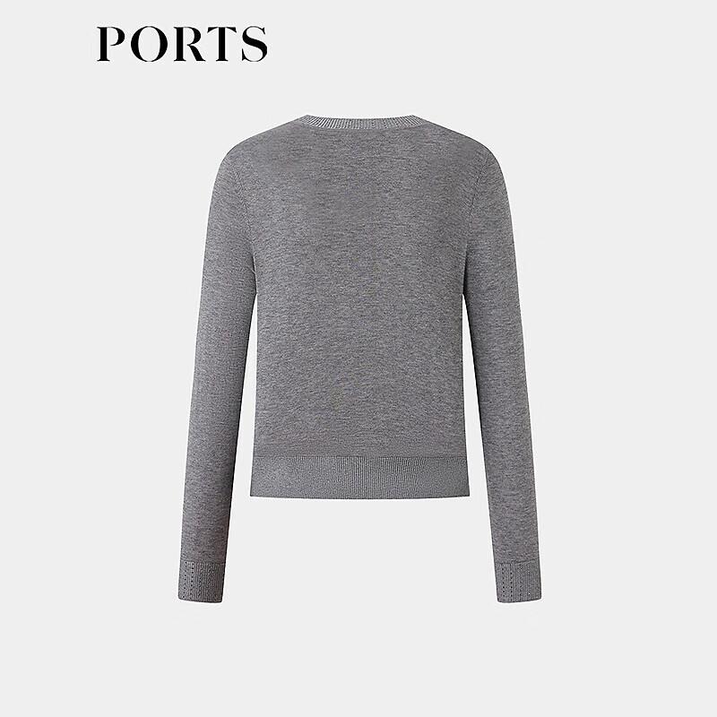 PORTS Women's Ultimate Grey V-Neck Knit Sweater