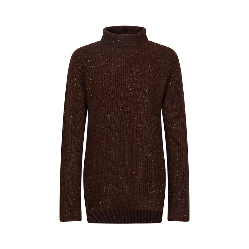 JUZUI·ANNAKOU Amber Luminous Sequin High-Neck Wool Blend Sweater