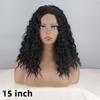 XINRAN Afro Dames Mode Schouderlengte Kinky Krullend Natuurlijk Zwart Pruik Zonder Pony Synthetische Vezel Diep Krullend Zwart Pruik