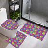 Fixies Customize Your Name Bathroom 3Piece Flannel Mat Set Bath Mat Set Toilet Coverushaped Foot Pad Gift Bathroom Decor