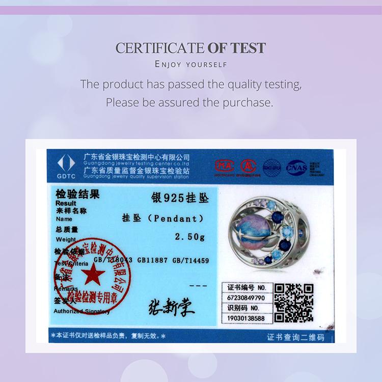 WOSTU Fantasy Series 925 Sterling Silber Einhorn-Charm, mystischer Herz-Anhänger, Planet, Regenbogen-Perlen, passend für Armbänder, Halsketten, DIY-Geschenk