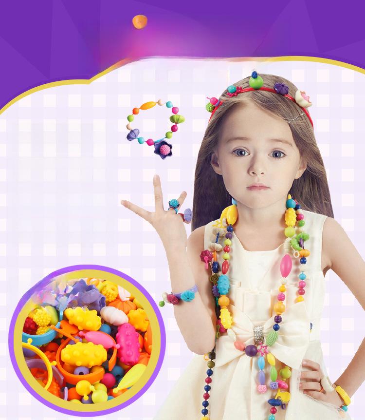 Children's Pop Beads DIY Kit: Educational Puzzle for Making Necklaces & Bracelets
