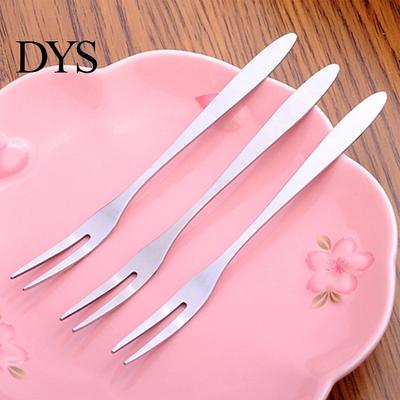 Fruits Fork 10Pcs Reusable Fruit Picks Round Tines 304 Stainless Tasting Steel 2-Tine Food Grade Dessert Kitchen Tools