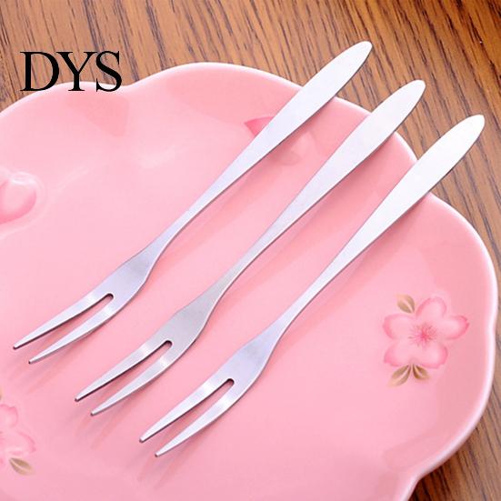 Fruits Fork 10Pcs Reusable Fruit Picks Round Tines 304 Stainless Tasting Steel 2-Tine Food Grade Dessert Kitchen Tools