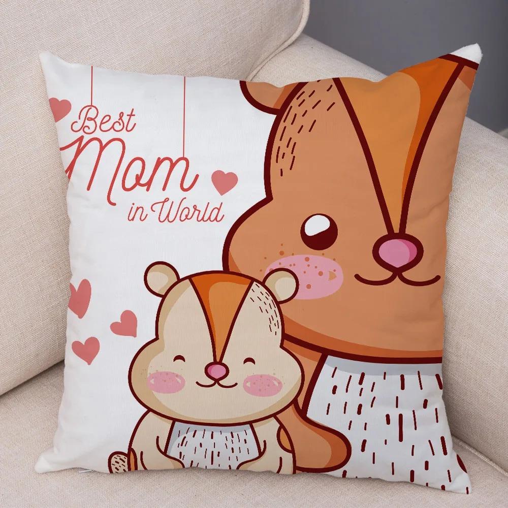 Cartoon Fox Rabbit Print Pillowcase Car Ornaments Office Living Room Home Pillowcase