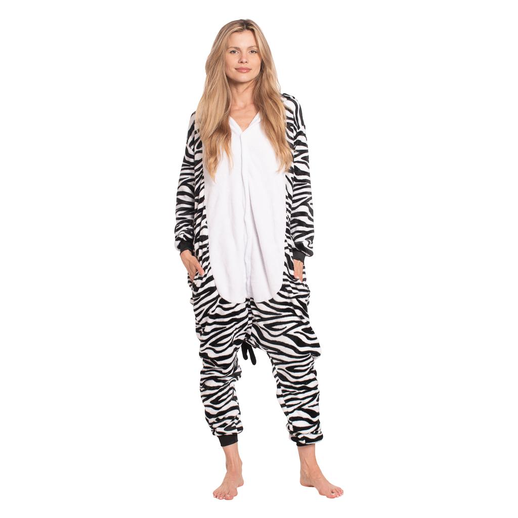Piżama damska kombinezon kigurumi onesie strój zebra biało czarna 175-185 xl