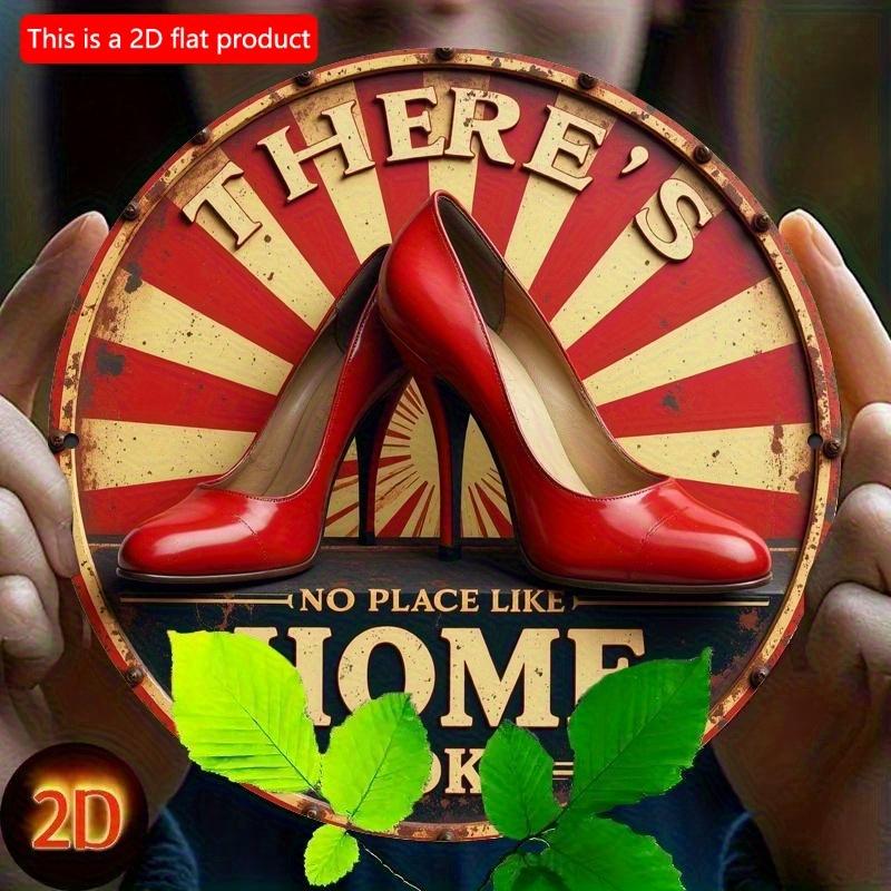 2d Flat 20*20cm Circular Wooden Sign, No Place Like A Home Logo, Unique, Durable, Easy To Hang Wooden Decoration, Suitable for Bedrooms, Kitchens