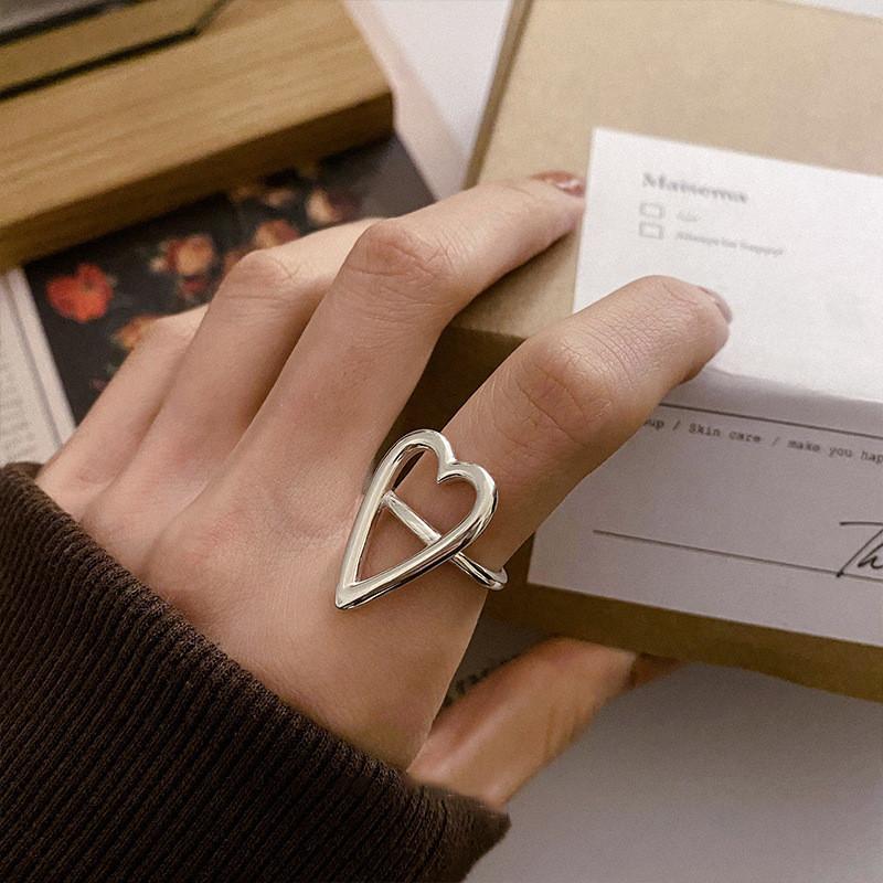 Exquisite Geometric Layered Design Ring In 925 Sterling Silver For Women Trendy