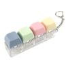 Mechanical Keycap Keychain with Transparent Base and Four Key Switches for Desk Decoration and Collection