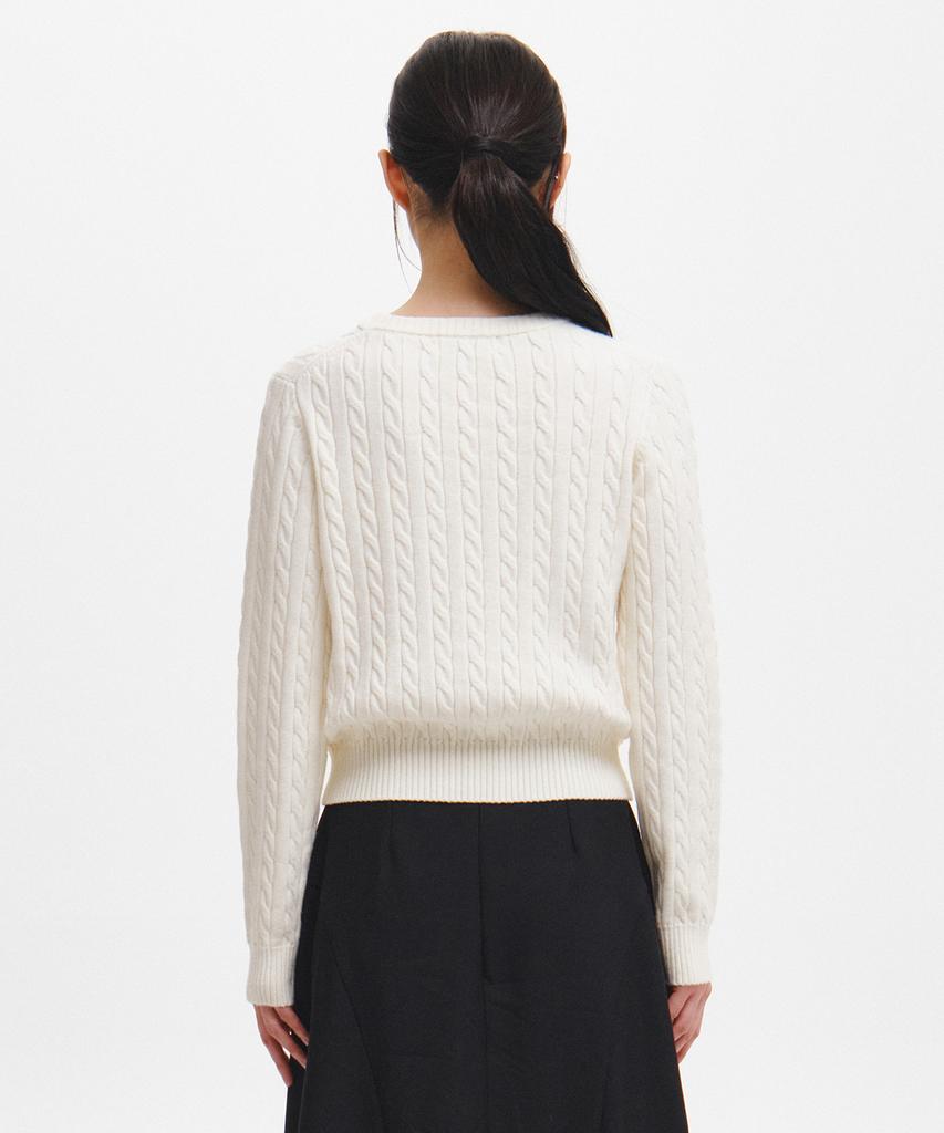 GENERALIDEA Wool Cable Crew Neck Pullover [Cream] / Gf7Lkp527