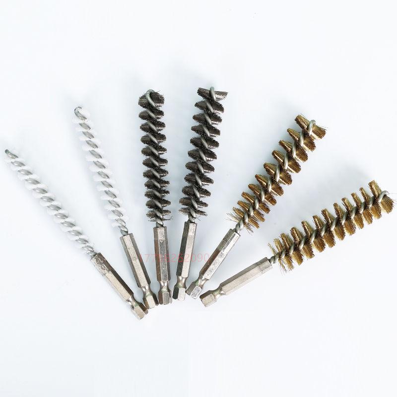 Electric Hex Shank Copper Wire Brush for Deburring, Rust Removal, Grinding, and Polishing