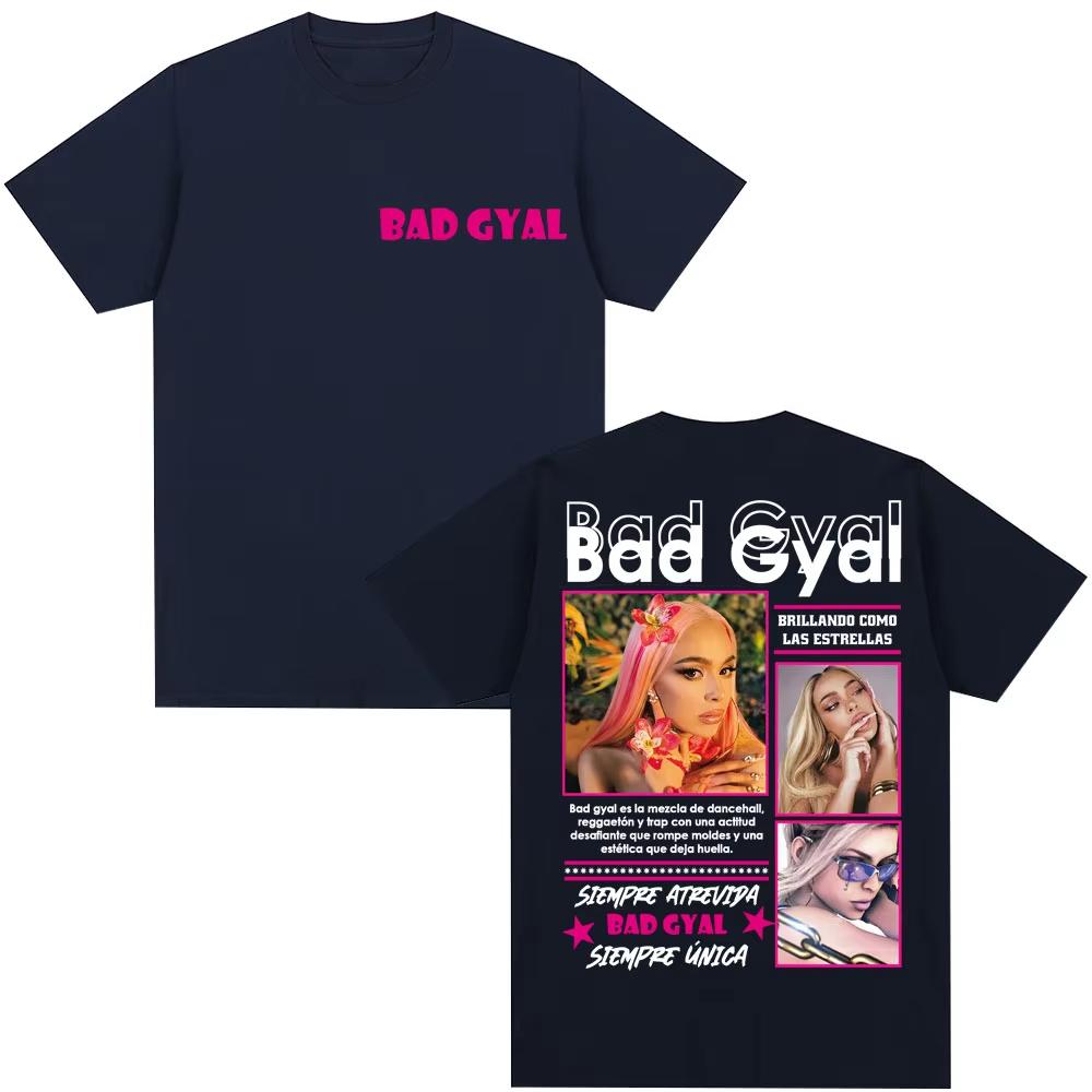 Rapper Bad Gyal Album Graphic Tshirt Fashion Hip Hop T Shirt Harajuku Oversized Cotton Men Women Casual Y2K T Shirts Streetwear
